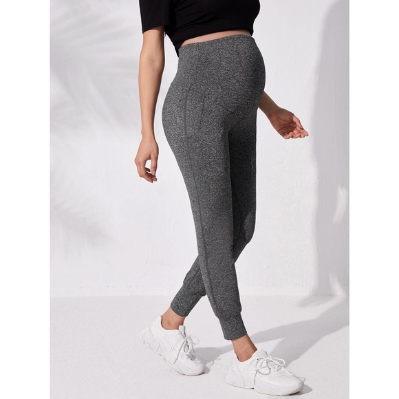 Maternity Marled knit high waist leggings with pockets - Picture 3 of 5